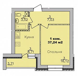 Однокомнатная квартира